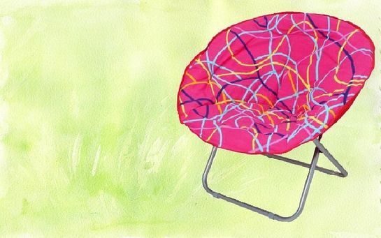 Кресло круглое раскладное с П-образными ножками 750мм тк с рисунком КВК-750Р